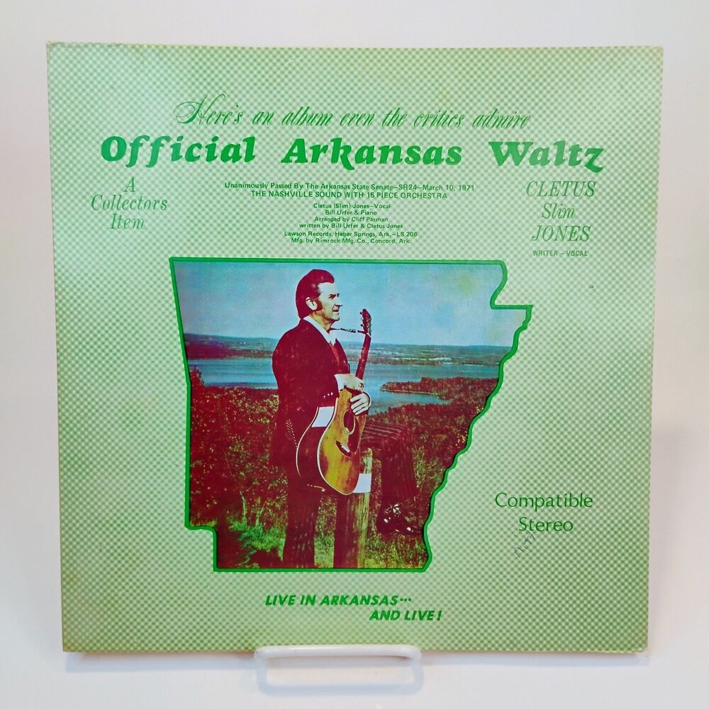 Cletus Slim Jones Official Arkansas Waltz LP 1971 Signed Record Lawson LLP-3004